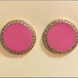 Pink Gold Tone Statement Earrings